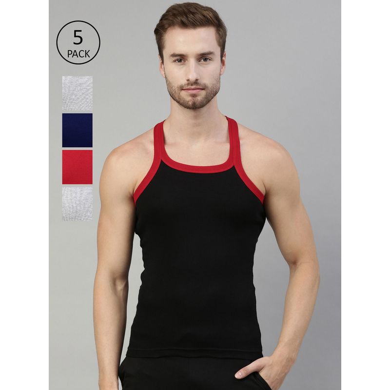 Dixcy Scott Originals Men's Sleeveless Cotton Fabric Vest (Pack of 5) (L)