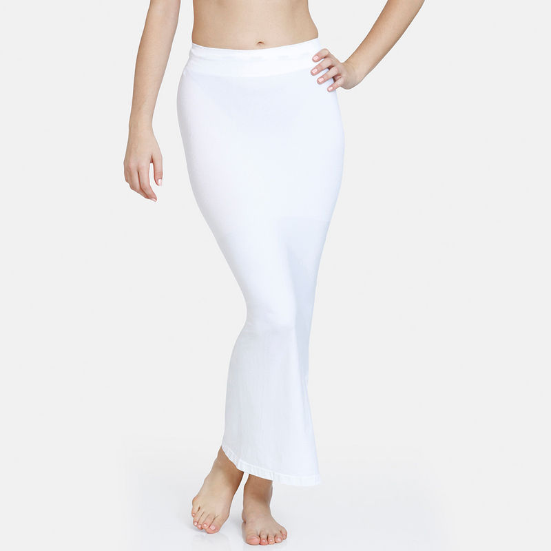 Zivame Seamless All Day Mermaid Saree Shapewear - White (S)