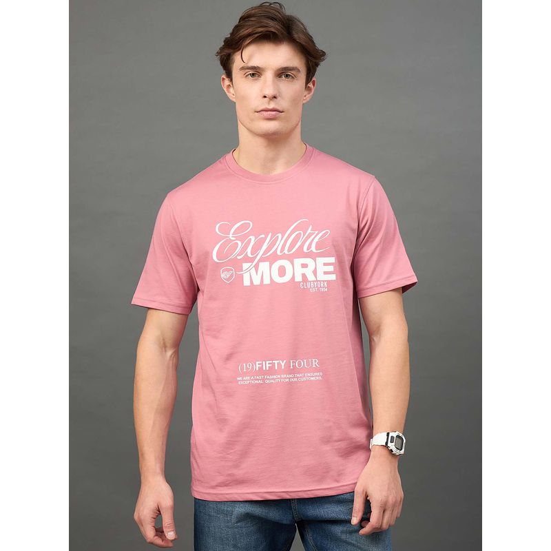 Club York Light Pink Printed T-Shirt (S)