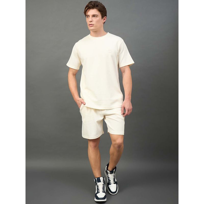 Club York Off White Solid T-Shirt (XL)