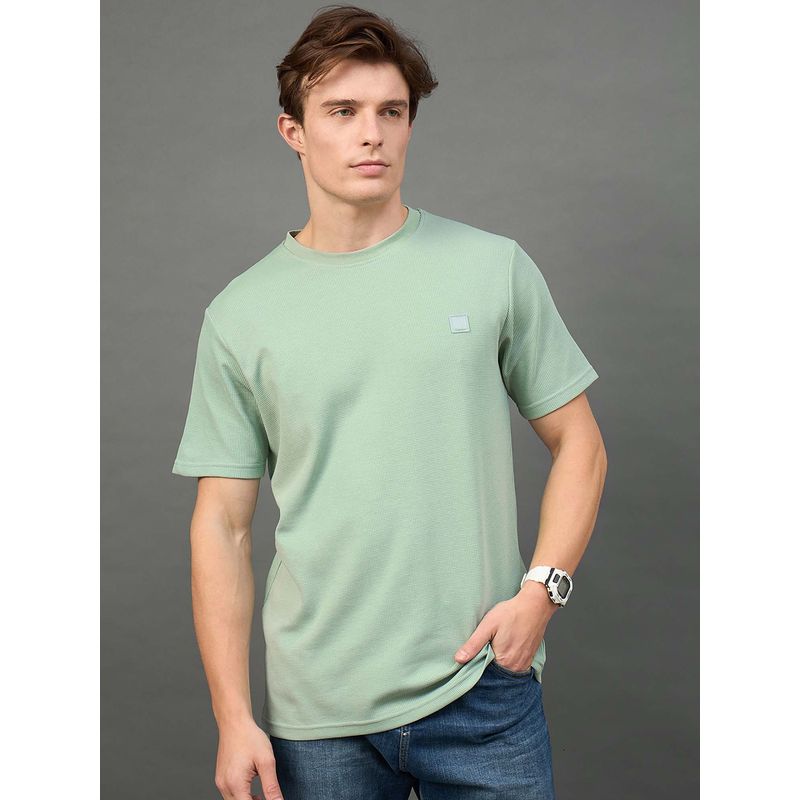 Club York Light Green Solid T-Shirt (M)