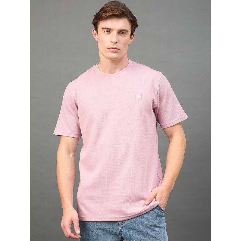 Club York Light Pink Solid T-Shirt (XL)