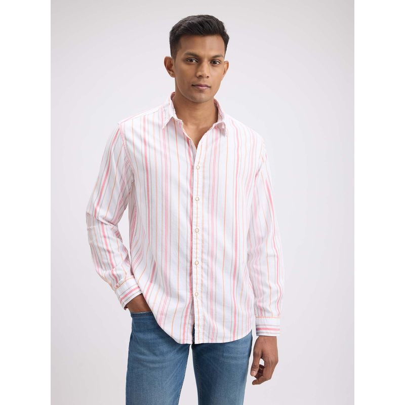 Pepe Jeans Men's Off White Stripe Shirt (XL)