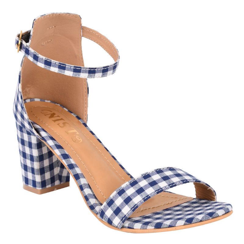 Gingham block heels store