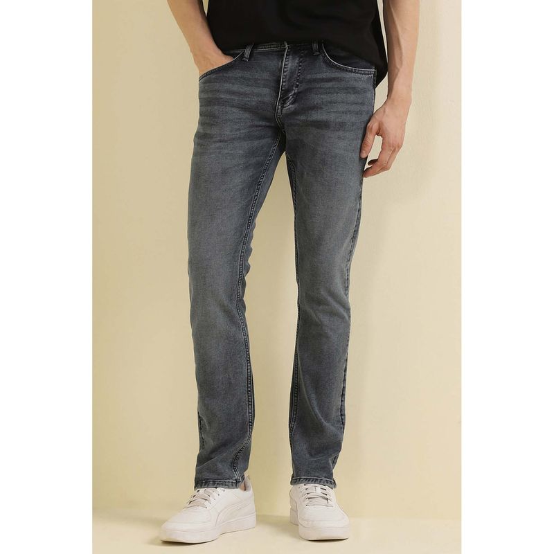 Allen Solly Men's Grey Solid Slim Fit Jeans (28)