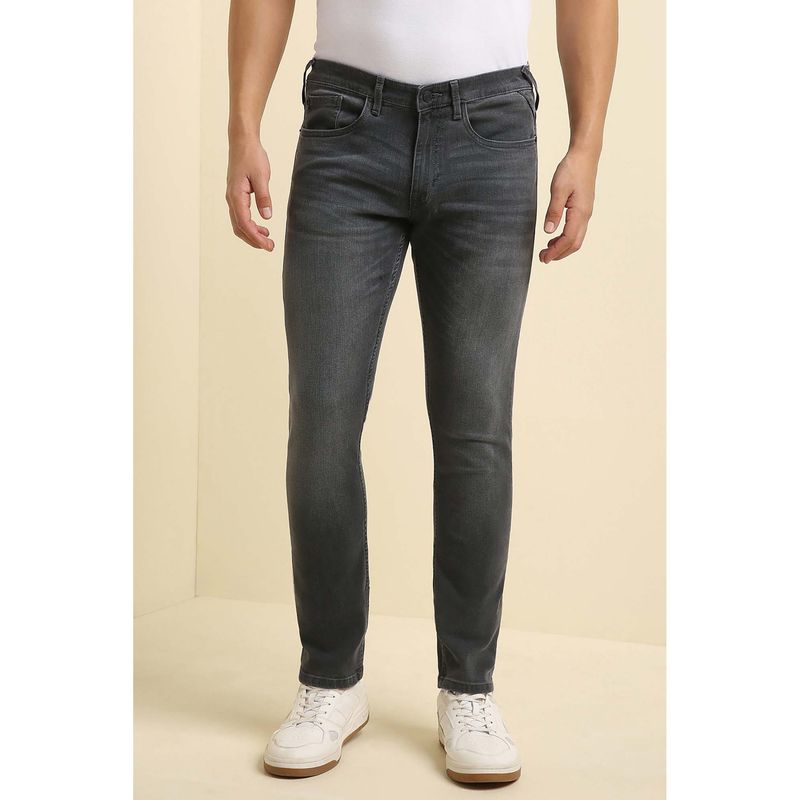 Allen Solly Men's Grey Solid Slim Fit Jeans (30)