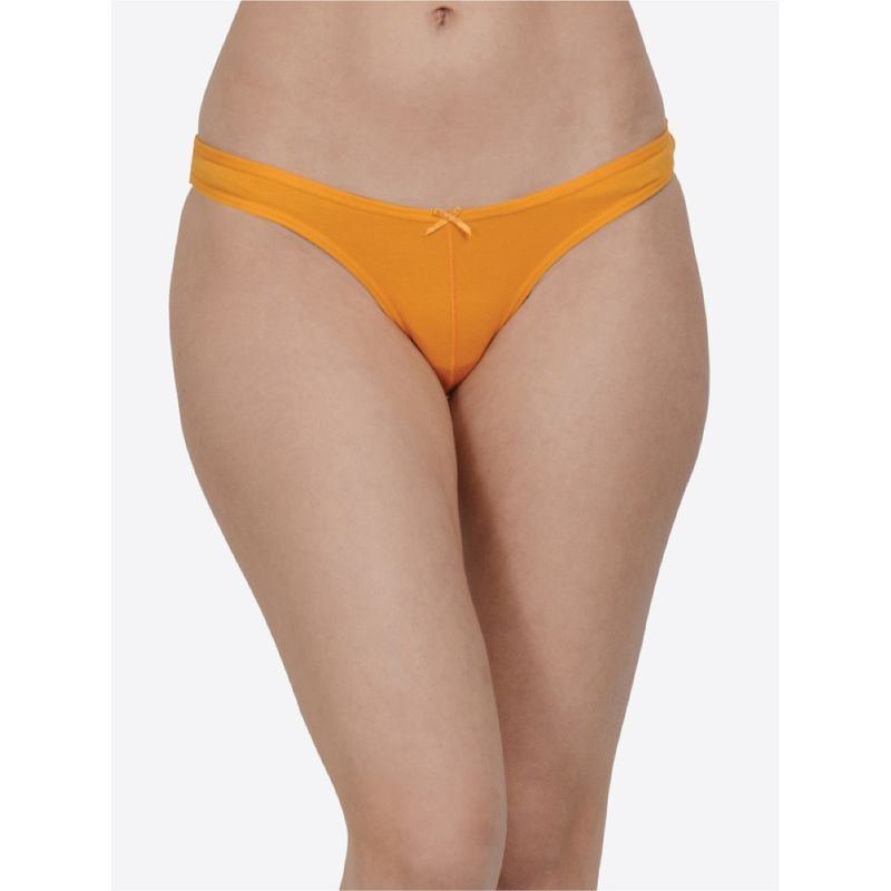 Mod & Shy Yellow Solid Thong Briefs (S)