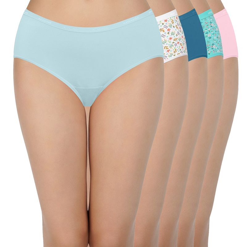 Amante Assorted ThreeFourth Coverage Low Rise Hipster Panties (Pack of