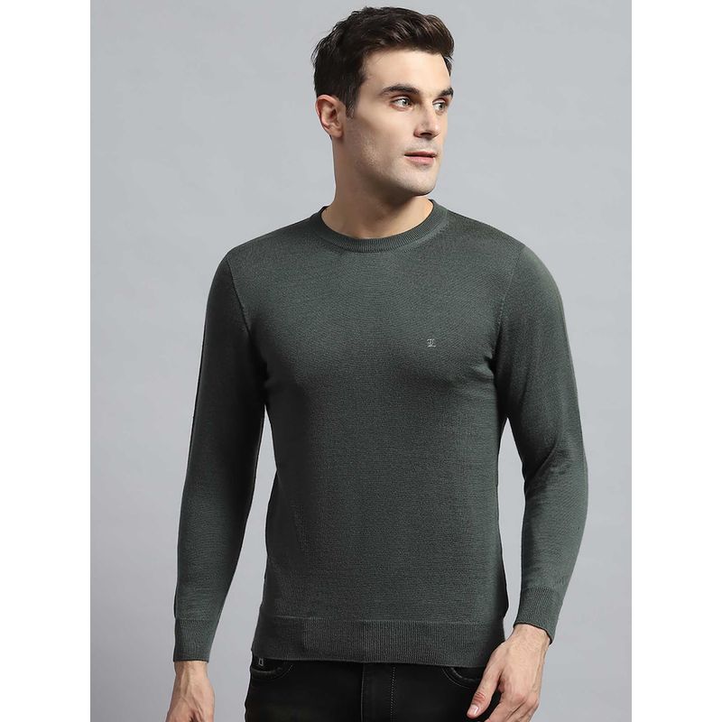Monte Carlo Solid Crew Neck Wool Sweater (M)