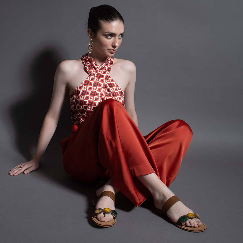 Saint G Stone Studded Leather Flats (UK 3)