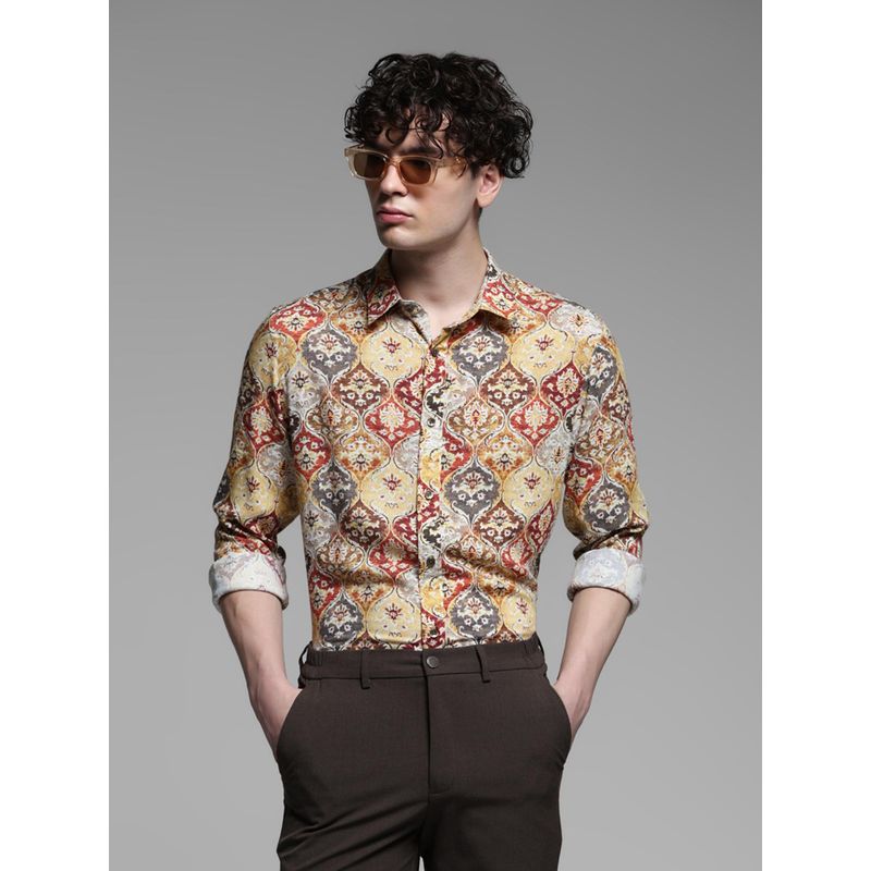 Jack & Jones Multicolor Cotton Slim Fit Paisley Shirt (M)