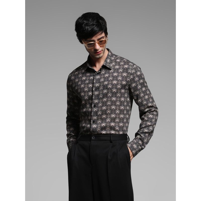 Jack & Jones Black Lyocell Slim Fit Paisley Shirt (M)