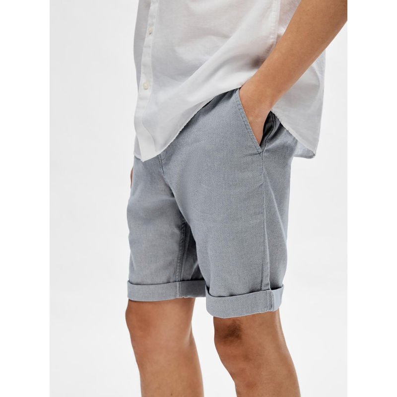 Selected Blue Mid Rise Cotton Shorts (30)