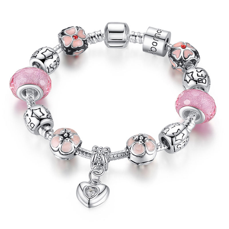 Pink Love Charm Bracelet