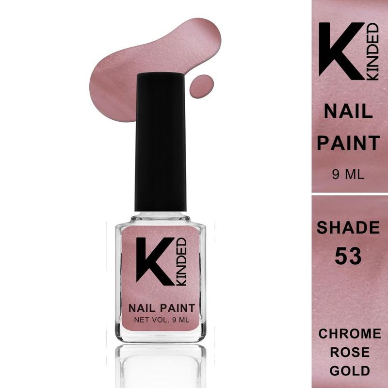 KINDED Nail Paint Long Stay Metallic Finish - 53 Chrome Rose Gold