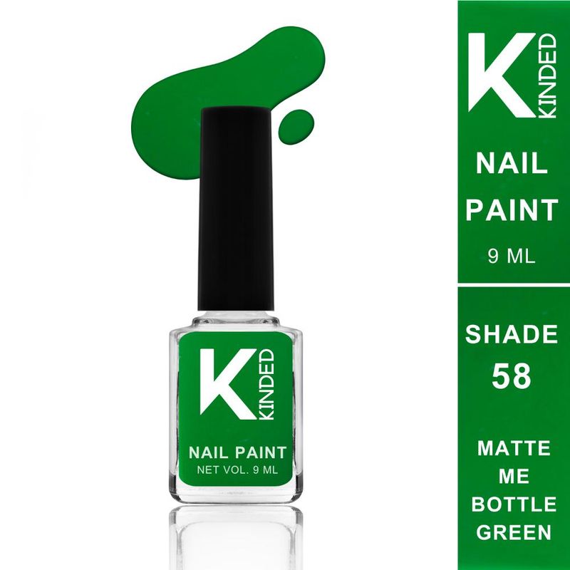 KINDED Nail Paint Long Stay - 58 Matte Me Bottle Green