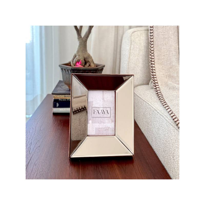 Faaya Gifting Champagne Bronze Bevelled Mirror Photo Frame (S)