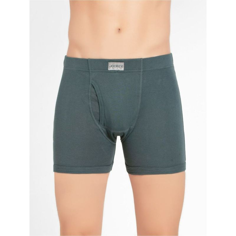 Jockey 8008 Men Cotton Solid Boxer Brief - Deep Slate (L)