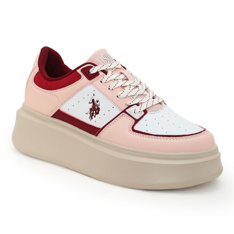 U.S. POLO ASSN. Women Kai Pink Sneakers (UK 3)