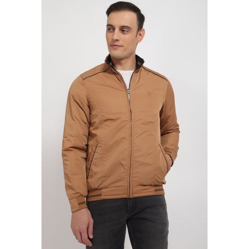 Allen Solly Men Brown Solid Full Sleeves Casual Jacket (M)