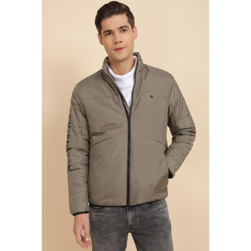 Allen Solly Men Brown Solid Full Sleeves Casual Jacket (S)