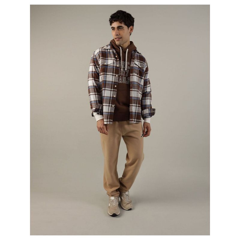 American Eagle Men Brown Super Soft Flannel Shirt (XL)
