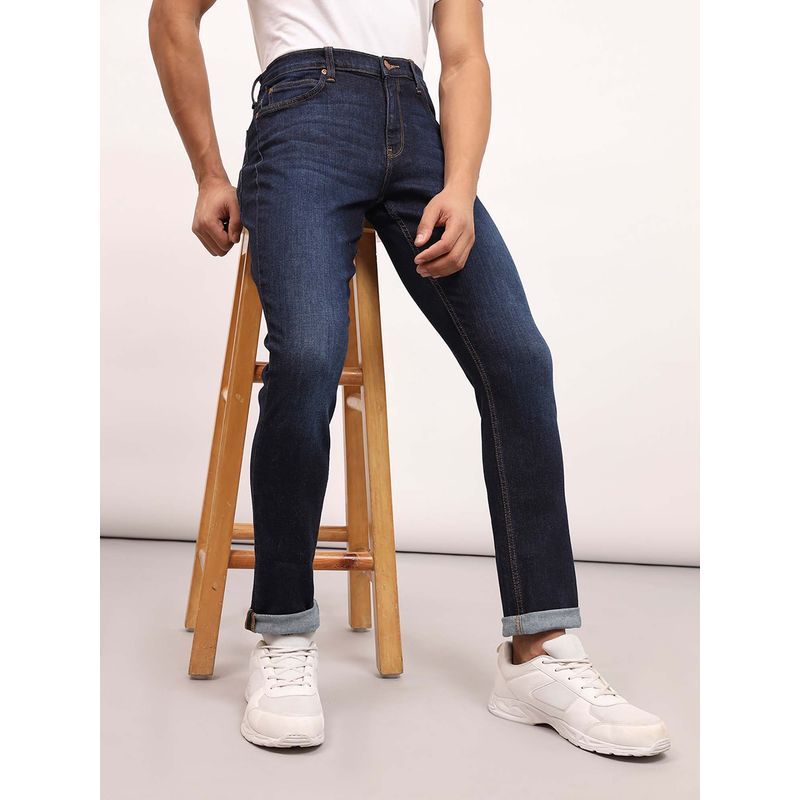 Lee Men Blue Bruce Skinny Fit Mid Rise Light Fade Jeans (32)