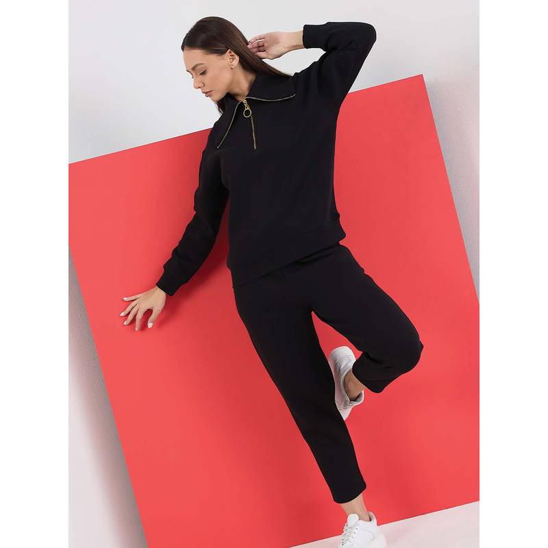 Sweet Dreams Women Black Solid Tracksuit (2XL)