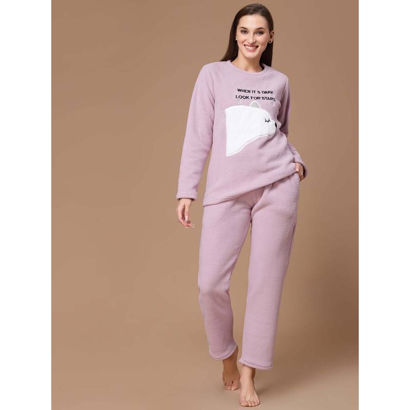 Sweet Dreams Women Lavender Printed Tracksuits (2XL)