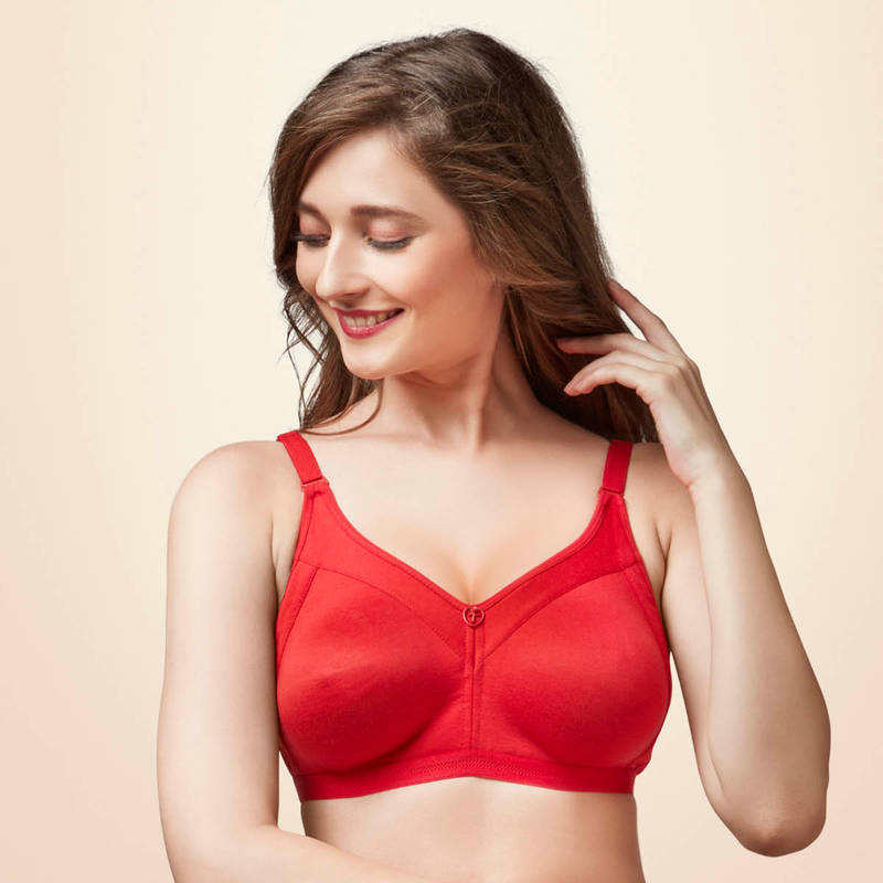 Trylo Rozi Stp Women Detachable Strap Non Wired Padded Bra - Red (38D)