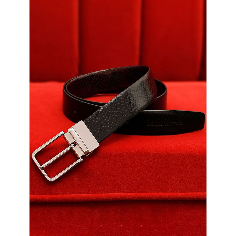 Buy Louis Stitch Mens Formal Black and Brown Textured Reversible Belt ...