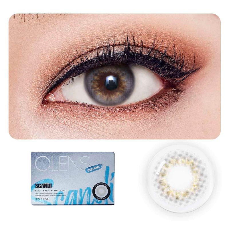 O-Lens Scandi Monthly Coloured Contact Lenses - Light Gray (0.00)