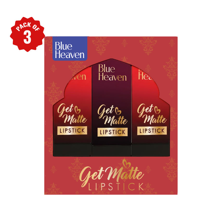 Blue Heaven Get Matte Lipstick Pack Of 3 - Red