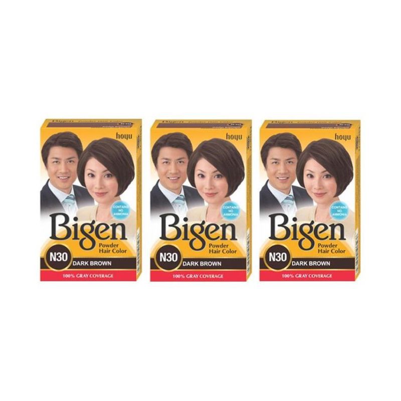 Bigen Powder Hair Color - Dark Brown N30 (Pack of 3): Buy Bigen Powder Hair  Color - Dark Brown N30 (Pack of 3) Online at Best Price in India | Nykaa