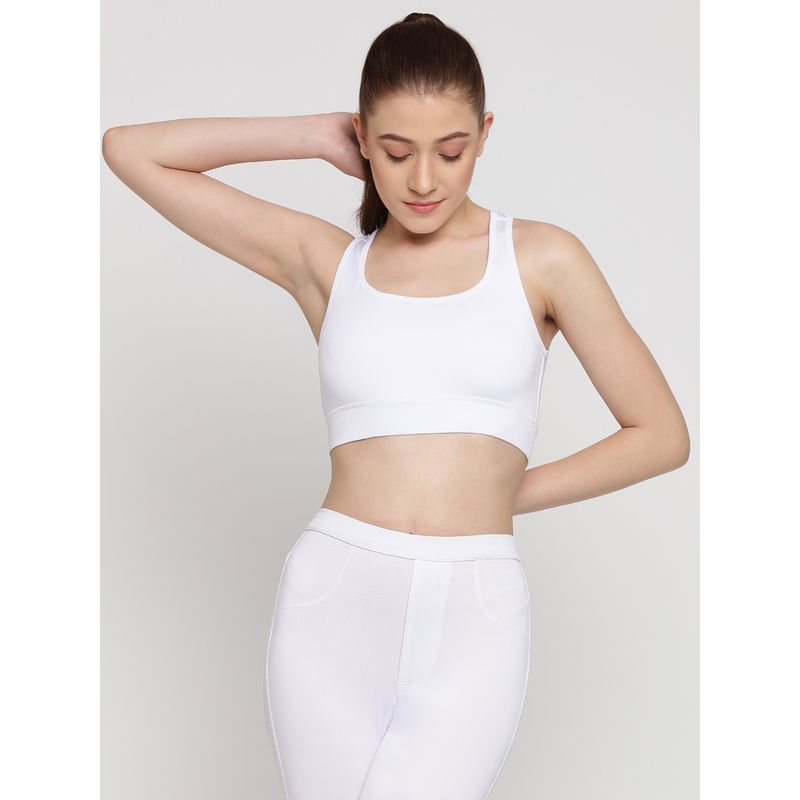 Wear Jukebox White Flex Fit Sports Bra (M)