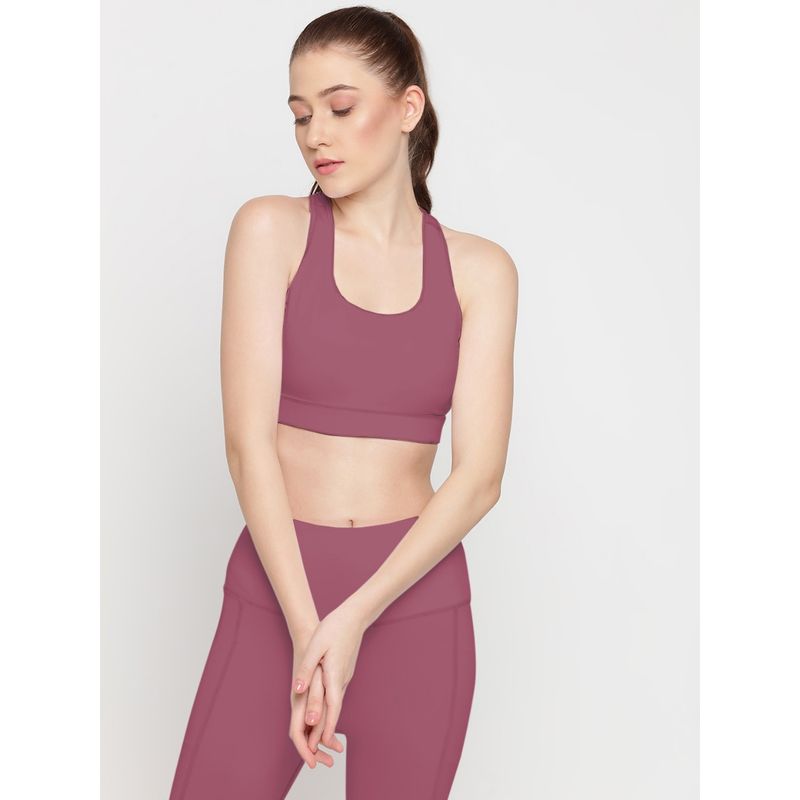 Wear Jukebox Mauve Long Line Sports Bra (S)
