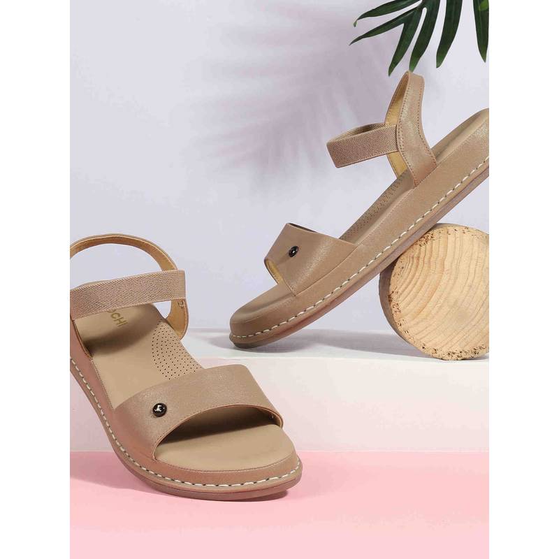 Mochi Women Beige Casual sandals (EURO 36)