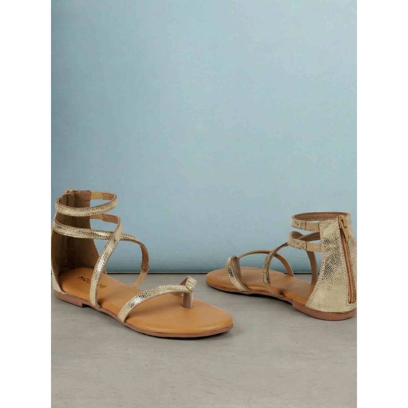 Mochi Women Gold Sandals (EURO 36)