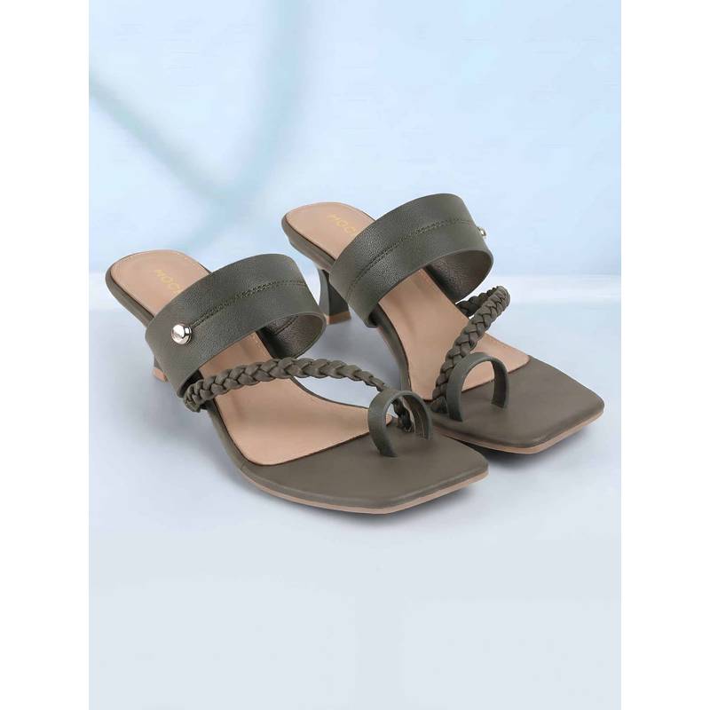 Mochi Women Green Kitten Heels (EURO 36)