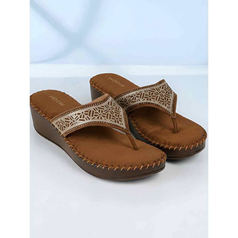 Mochi Women Brown Sandals (EURO 38)
