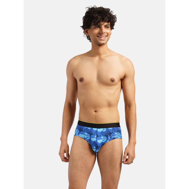 Bummer Blue Mens Printed Micro Modal Briefs Underwear (L)