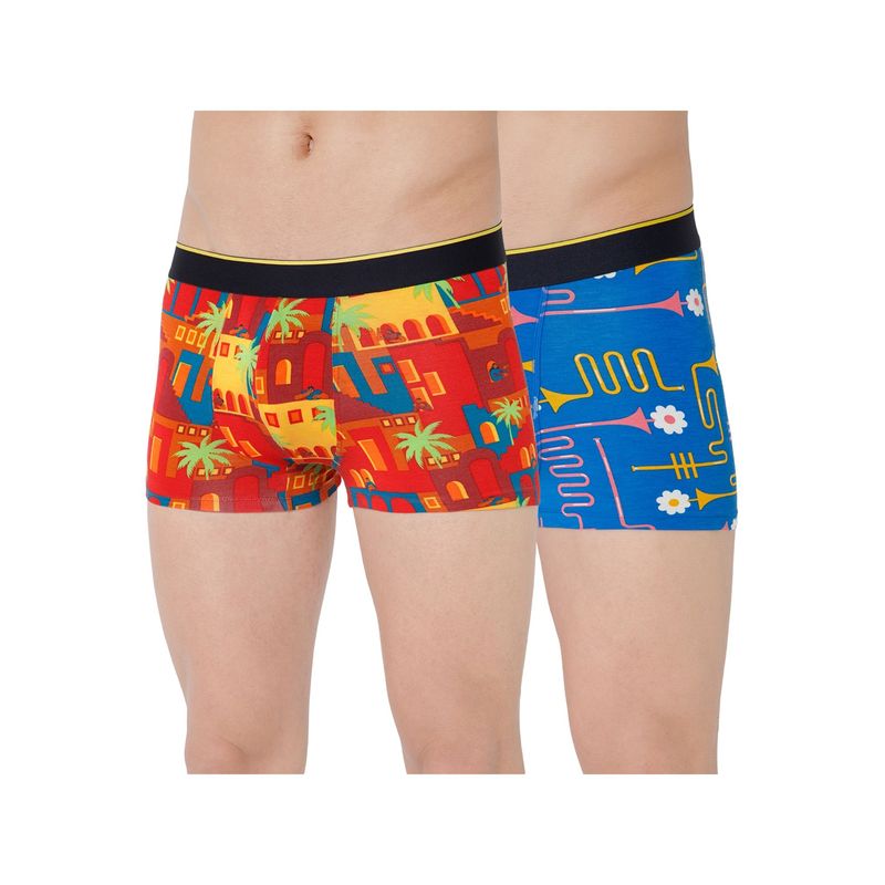 Bummer Multi-Color Micro Modal Trunks Underwear for Men (Pack of 2) (XL)