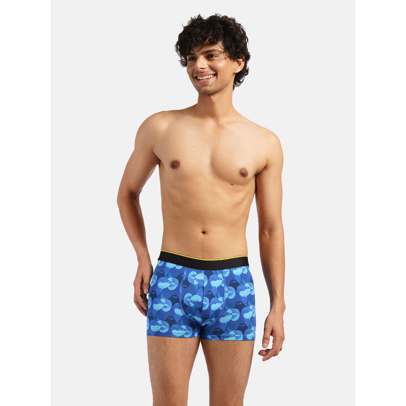 Bummer Blue Printed Micro Modal Trunks Underwear for Men (M)