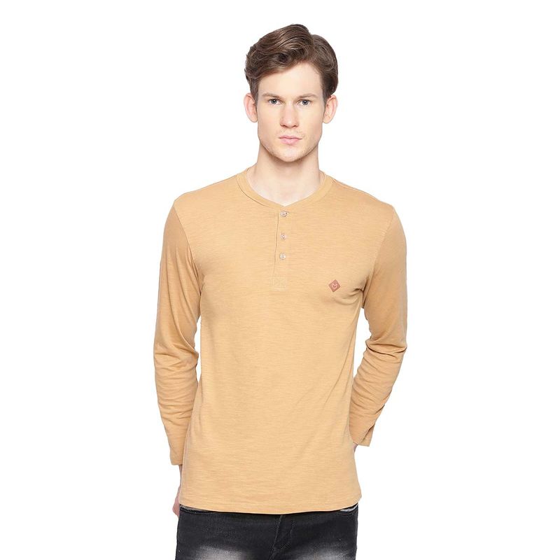 ALMO Fresco BCI Cotton Slub Henley T-Shirt - Orange (L)