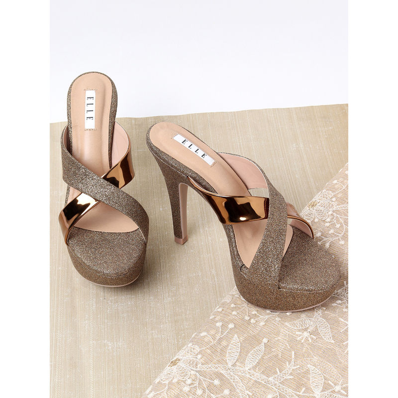 ELLE Copper Women Slip On Sandals (EURO 37)