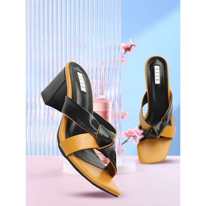 ELLE Mustard Women Slip On Sandals (EURO 36)