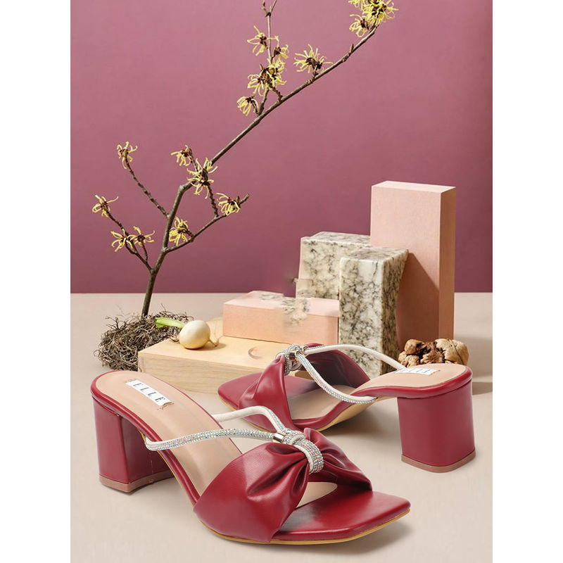 ELLE Red Women Slip On Sandals (EURO 39)