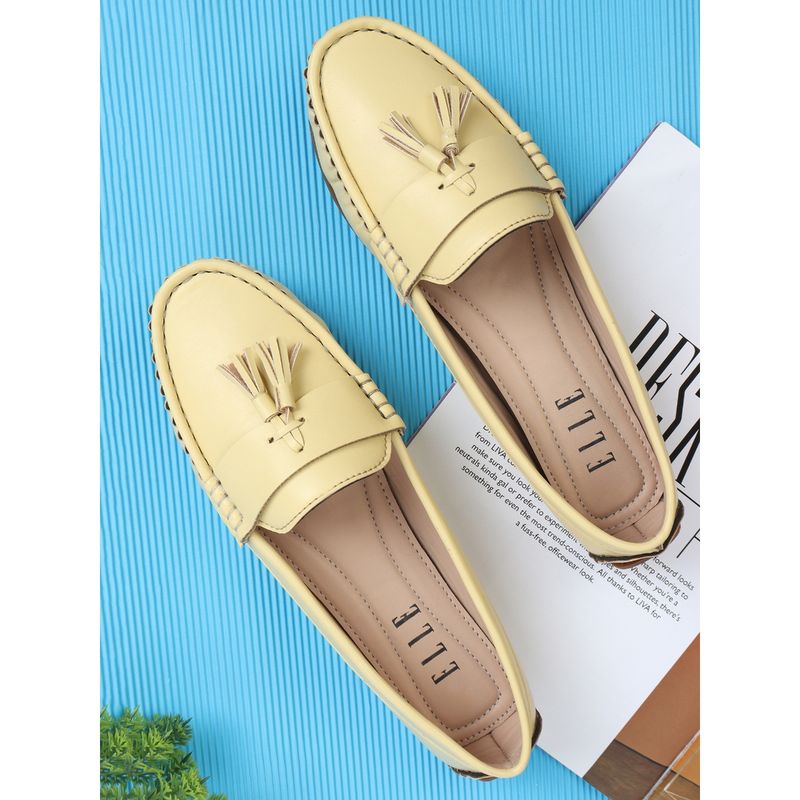ELLE Mustard Women Slip On Loafers (EURO 36)