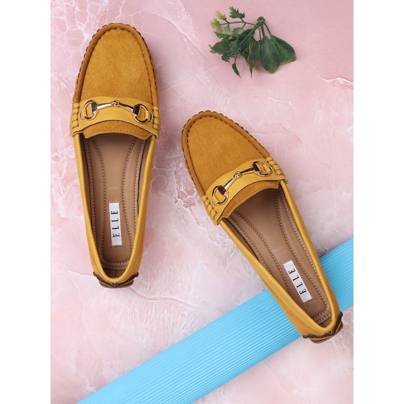 ELLE Mustard Women Slip On Loafers (EURO 36)