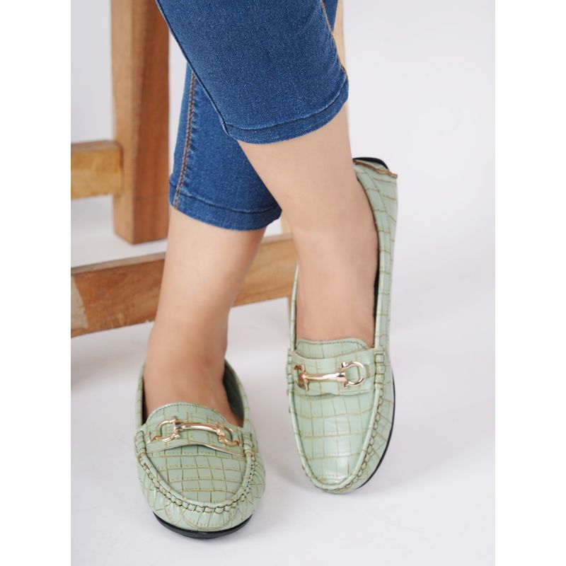 ELLE Green Women Slip On Loafers (EURO 38)